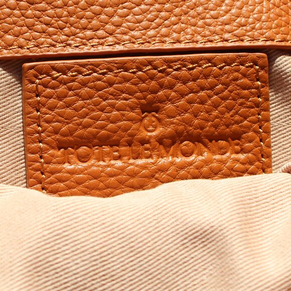 NEW LEATHER TOTE LE MONDE FLORENCE SLOUCH HOBO SHOULDER CARMEL - Picture 7 of 15